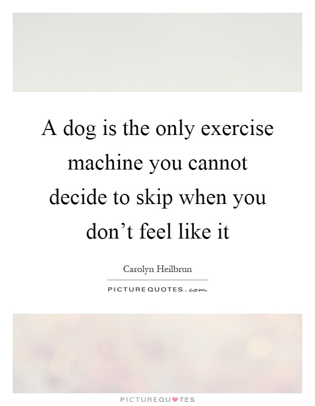 A dog is the only exercise machine you cannot decide to skip when you don't feel like it Picture Quote #1