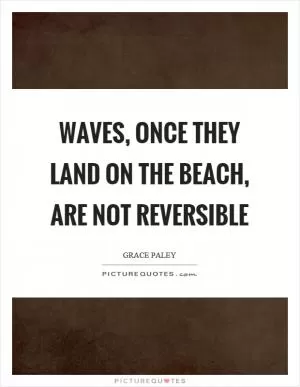 Waves, once they land on the beach, are not reversible Picture Quote #1