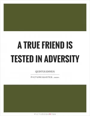 A true friend is tested in adversity Picture Quote #1