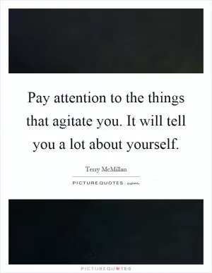 Pay attention to the things that agitate you. It will tell you a lot about yourself Picture Quote #1