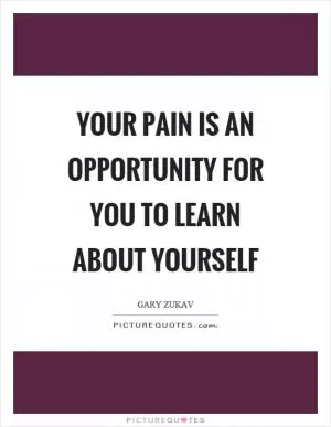 Your pain is an opportunity for you to learn about yourself Picture Quote #1