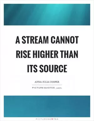 A stream cannot rise higher than its source Picture Quote #1