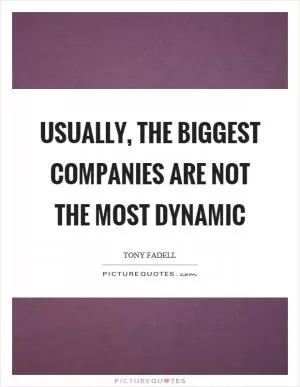 Usually, the biggest companies are not the most dynamic Picture Quote #1