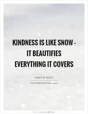 Kindness is like snow - it beautifies everything it covers Picture Quote #1