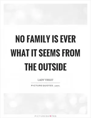 No family is ever what it seems from the outside Picture Quote #1