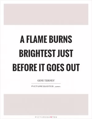 A flame burns brightest just before it goes out Picture Quote #1