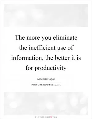 The more you eliminate the inefficient use of information, the better it is for productivity Picture Quote #1