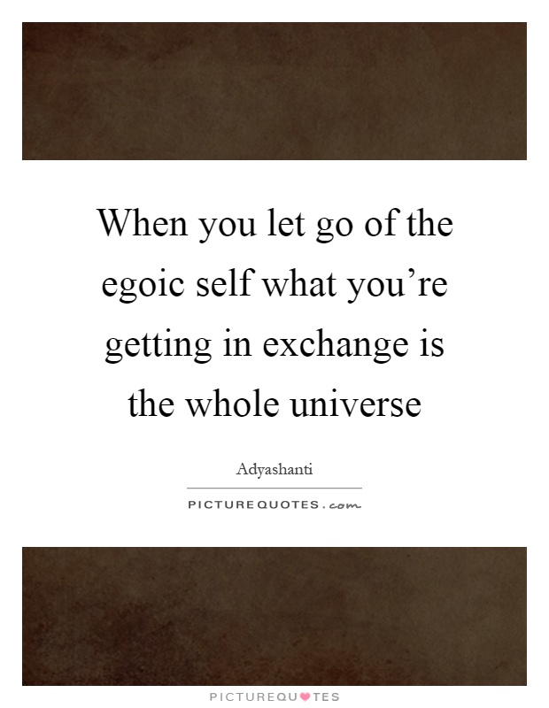 When you let go of the egoic self what you're getting in exchange is the whole universe Picture Quote #1