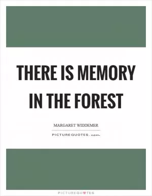 There is memory in the forest Picture Quote #1