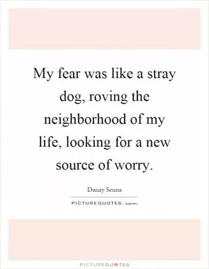 My fear was like a stray dog, roving the neighborhood of my life, looking for a new source of worry Picture Quote #1