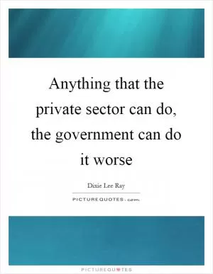 Anything that the private sector can do, the government can do it worse Picture Quote #1