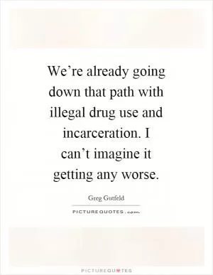 We’re already going down that path with illegal drug use and incarceration. I can’t imagine it getting any worse Picture Quote #1