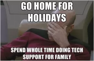 Go home for the holidays. Spend whole time doing tech support for family Picture Quote #1
