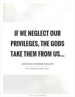 If we neglect our privileges, the gods take them from us Picture Quote #1