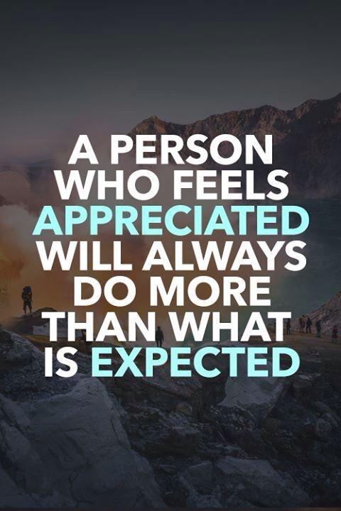 A person who feels appreciated will always do more than what is expected Picture Quote #1