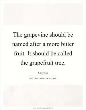 The grapevine should be named after a more bitter fruit. It should be called the grapefruit tree Picture Quote #1