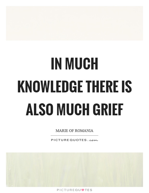 In much knowledge there is also much grief Picture Quote #1