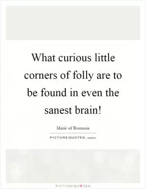 What curious little corners of folly are to be found in even the sanest brain! Picture Quote #1