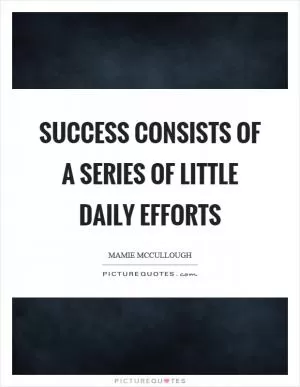 Success consists of a series of little daily efforts Picture Quote #1