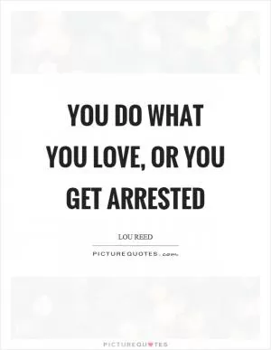 You do what you love, or you get arrested Picture Quote #1