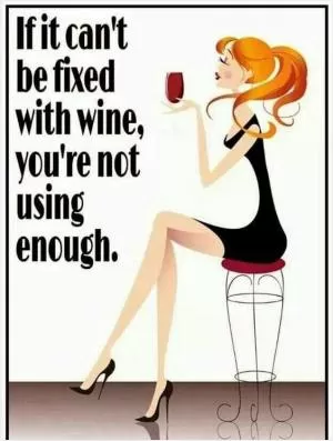 If it can’t be fixed with wine, you’re not using enough Picture Quote #1