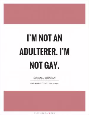 I’m not an adulterer. I’m not gay Picture Quote #1