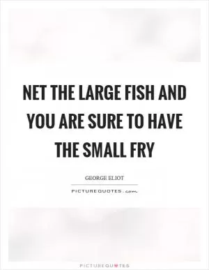 Net the large fish and you are sure to have the small fry Picture Quote #1