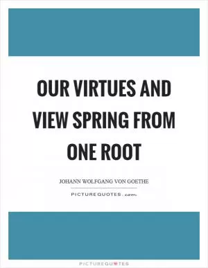 Our virtues and view spring from one root Picture Quote #1