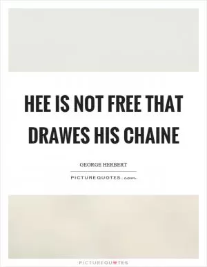Hee is not free that drawes his chaine Picture Quote #1