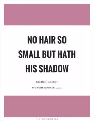 No hair so small but hath his shadow Picture Quote #1