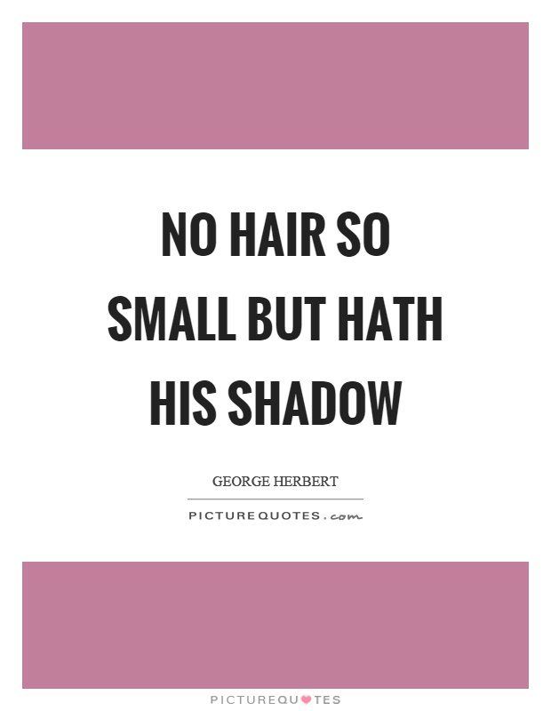 No hair so small but hath his shadow Picture Quote #1