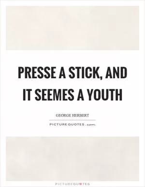 Presse a stick, and it seemes a youth Picture Quote #1