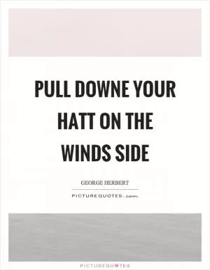 Pull downe your hatt on the winds side Picture Quote #1