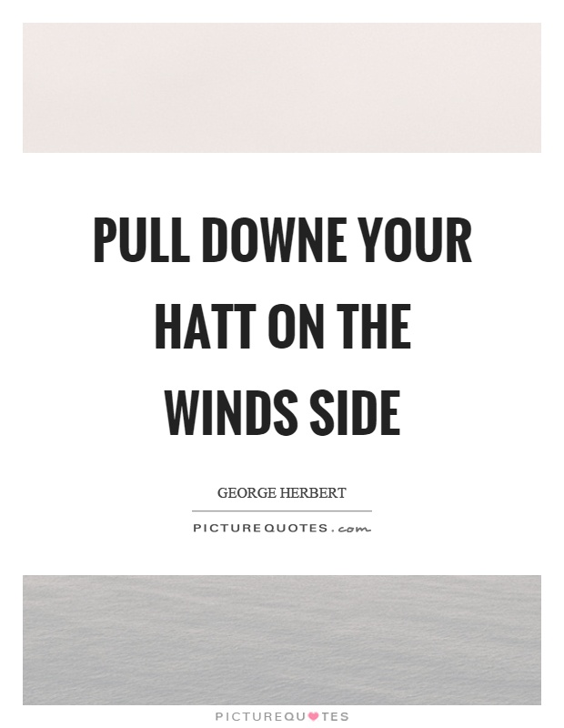 Pull downe your hatt on the winds side Picture Quote #1
