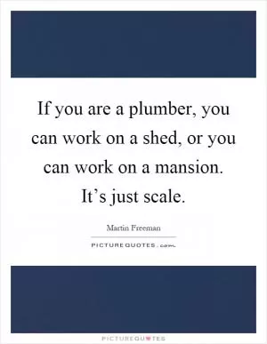 If you are a plumber, you can work on a shed, or you can work on a mansion. It’s just scale Picture Quote #1