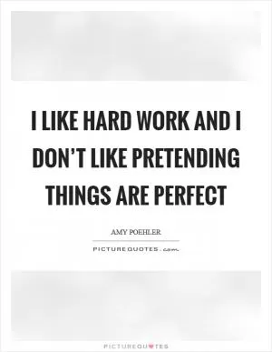 I like hard work and I don’t like pretending things are perfect Picture Quote #1