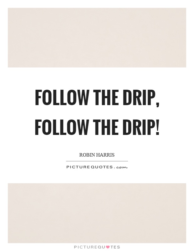 Follow the drip, follow the drip! Picture Quote #1