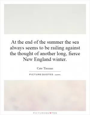 At the end of the summer the sea always seems to be railing against the thought of another long, fierce New England winter Picture Quote #1