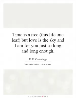 Time is a tree (this life one leaf) but love is the sky and I am for you just so long and long enough Picture Quote #1