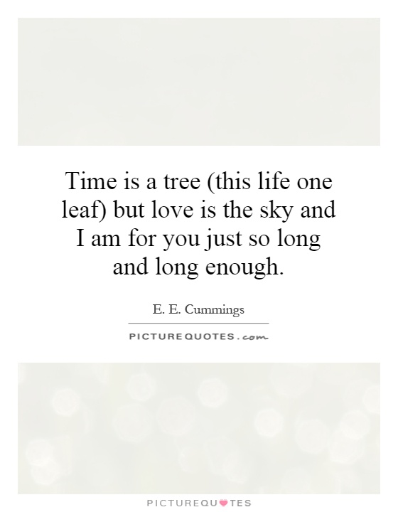 Time is a tree (this life one leaf) but love is the sky and I am for you just so long and long enough Picture Quote #1