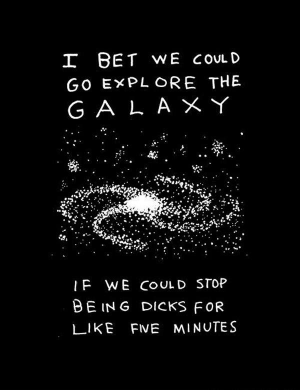 I bet we could go explore the galaxy if we could stop being dicks for like five minutes Picture Quote #1