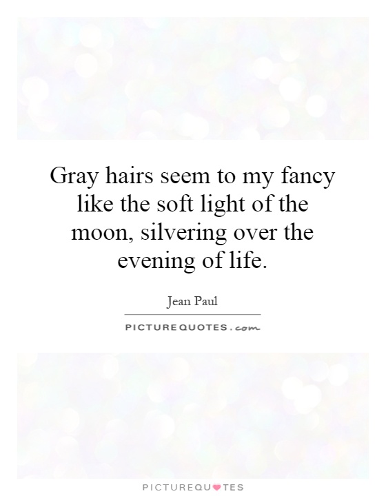 Gray hairs seem to my fancy like the soft light of the moon, silvering over the evening of life Picture Quote #1