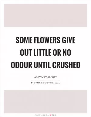 Some flowers give out little or no odour until crushed Picture Quote #1
