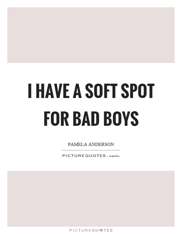 I have a soft spot for bad boys Picture Quote #1