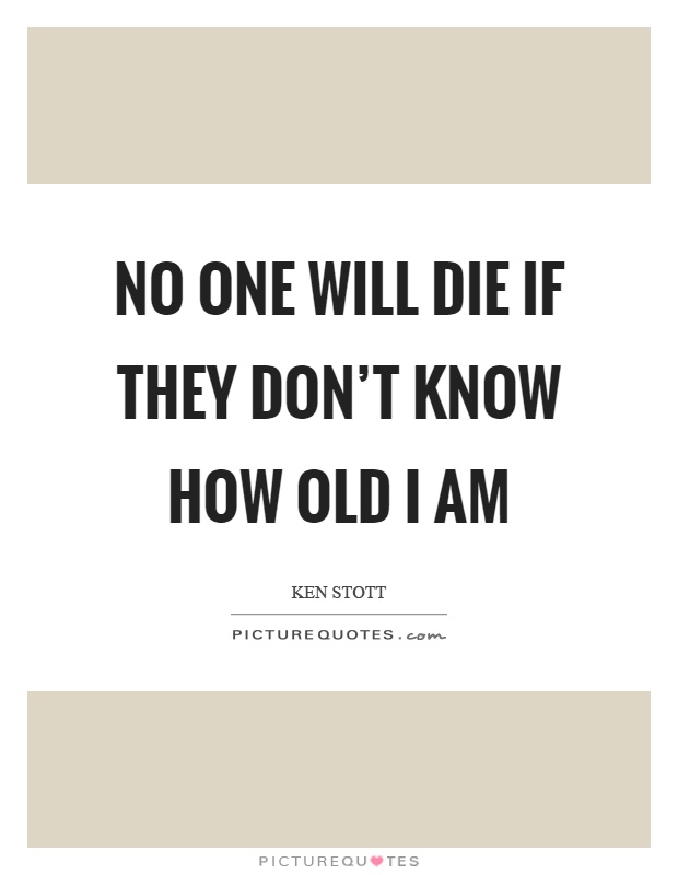 No one will die if they don't know how old I am Picture Quote #1