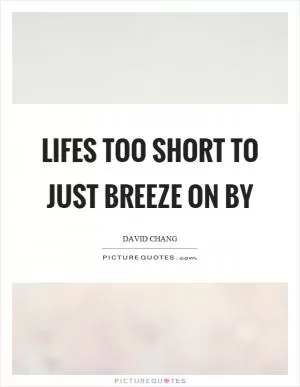 Lifes too short to just breeze on by Picture Quote #1