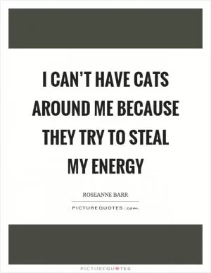 I can’t have cats around me because they try to steal my energy Picture Quote #1