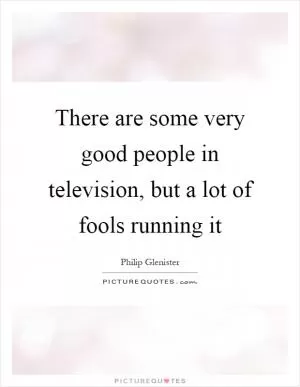 There are some very good people in television, but a lot of fools running it Picture Quote #1