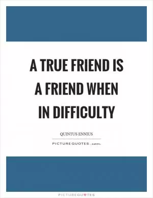 A true friend is a friend when in difficulty Picture Quote #1