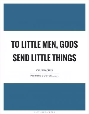 To little men, gods send little things Picture Quote #1